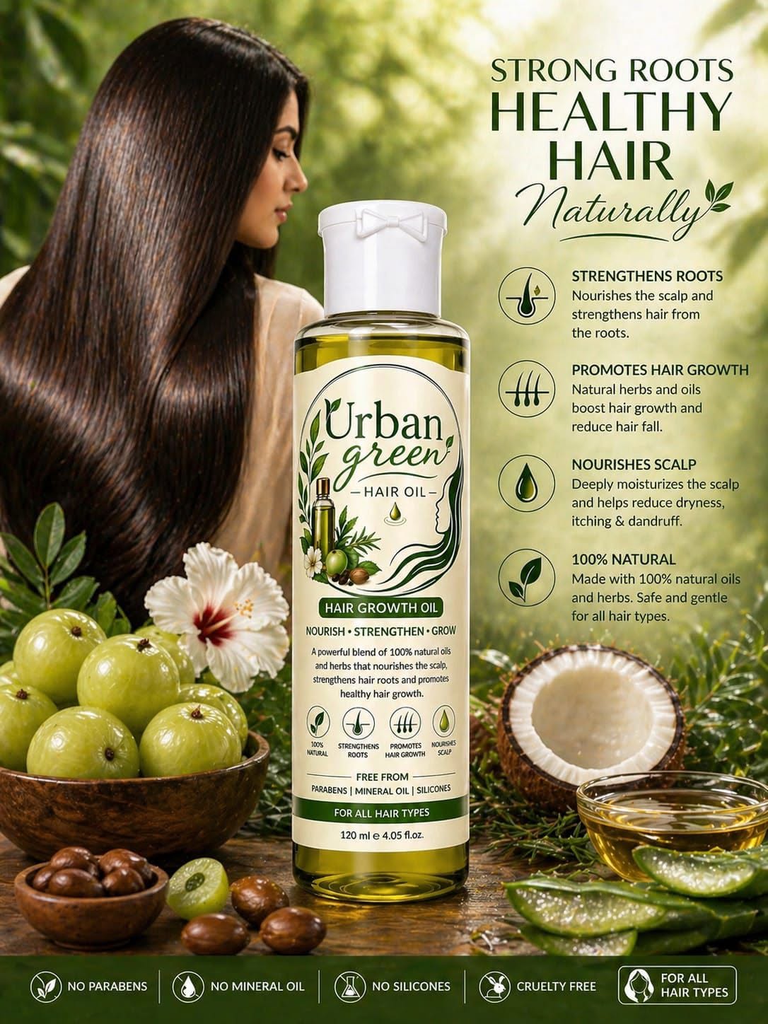 UrbanGreenHairOil™ | 12 Natural Oils Formula