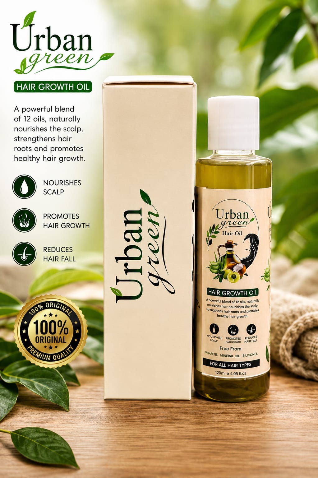 UrbanGreenHairOil™ | 12 Natural Oils Formula
